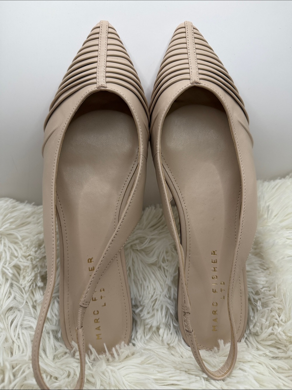 Marc Fisher Dalatee light Natural Pointed Slingback Flats